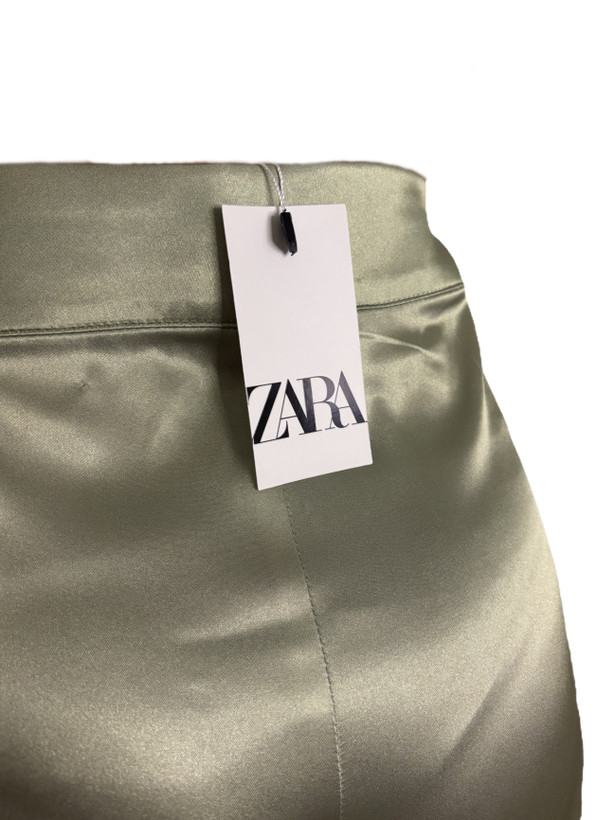 شلوار ساتن ال ایکس وارداتی زارا رنک زیتونی سایز 38 تا44